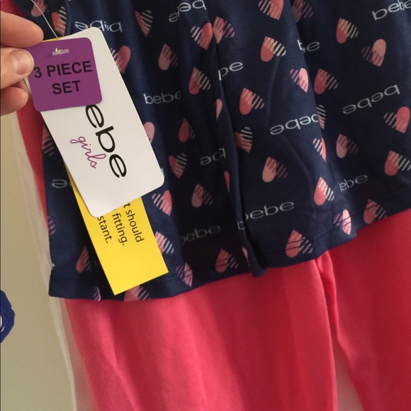 Bebe 3 Piece Pajama Sleepwear size 10/12 - Picture 5 of 8